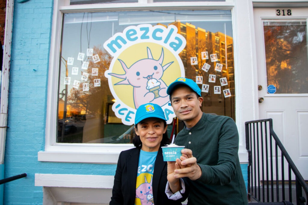 The owners of Mezcla Ice cream, Heidi Castillo and Ole Hongvangthong.