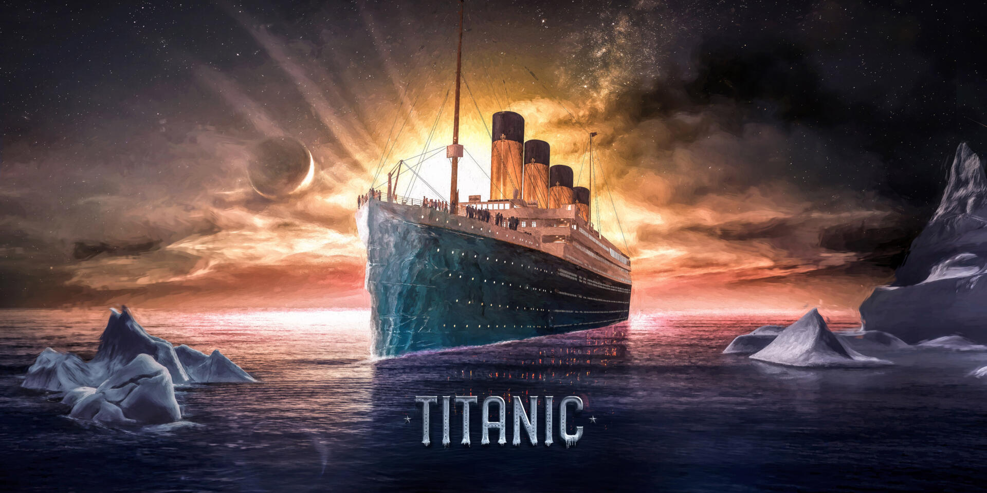 Wallpaper the main heroes of the movie titanic