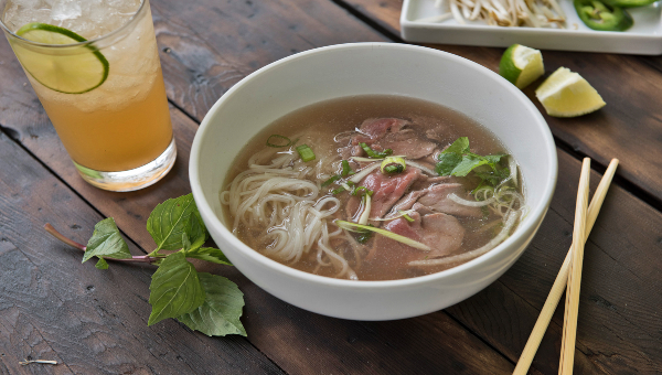 Beef and noodle soup from Sprout